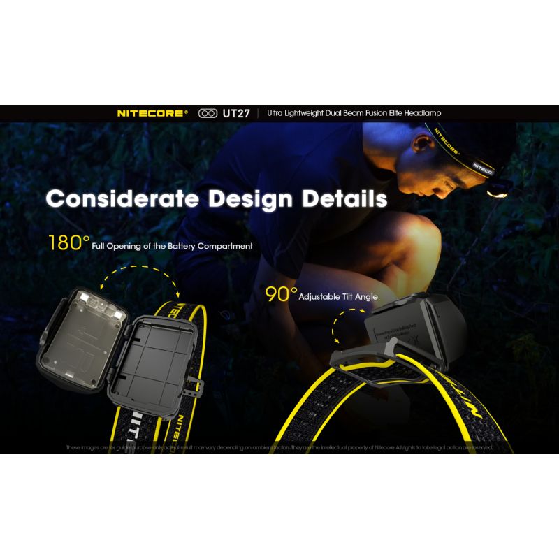 Nitecore UT27 čelovka 520 lúmenov predné svetlo pre nočné dobrodružstvo robustný dizajn všestranné režimy