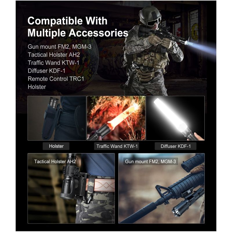 Klarus XT11GT PRO V2.0 vysoký lúmen USB-C nabíjateľná baterka Luminus SST-70 3300 lúmenov outdoorové vybavenie