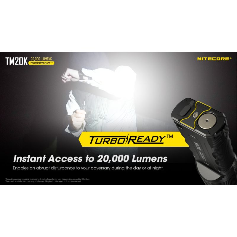 Nitecore TM20K výkonná baterka LED 20 000 lúmenov ľahká a nabíjateľná USB-C ideálna na pátranie a záchranu