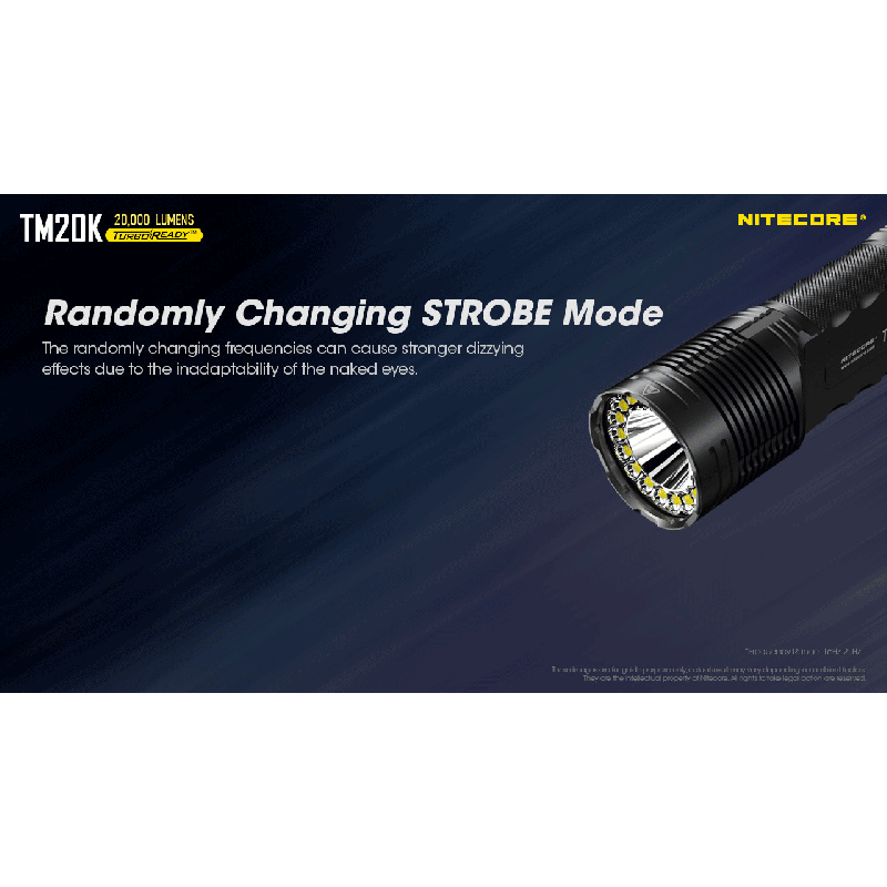 Nitecore TM20K výkonná baterka LED 20 000 lúmenov ľahká a nabíjateľná USB-C ideálna na pátranie a záchranu