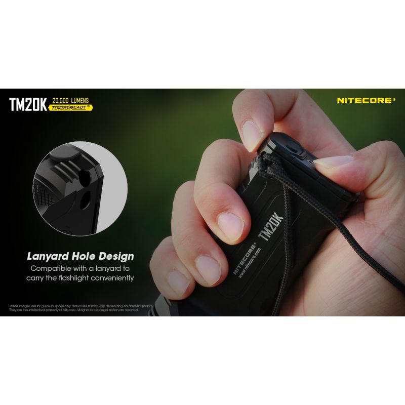 Nitecore TM20K výkonná baterka LED 20 000 lúmenov ľahká a nabíjateľná USB-C ideálna na pátranie a záchranu