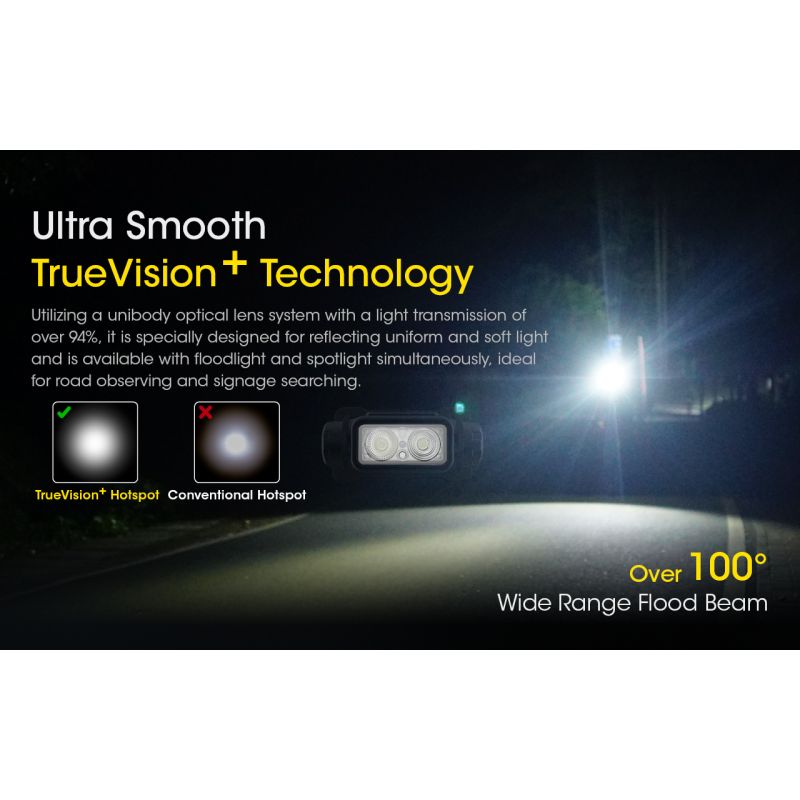 NITECORE NU43 nabíjateľná čelovka 1400 lúmenov 130 metrov ideálna na turistiku s dlhou výdržou batérie