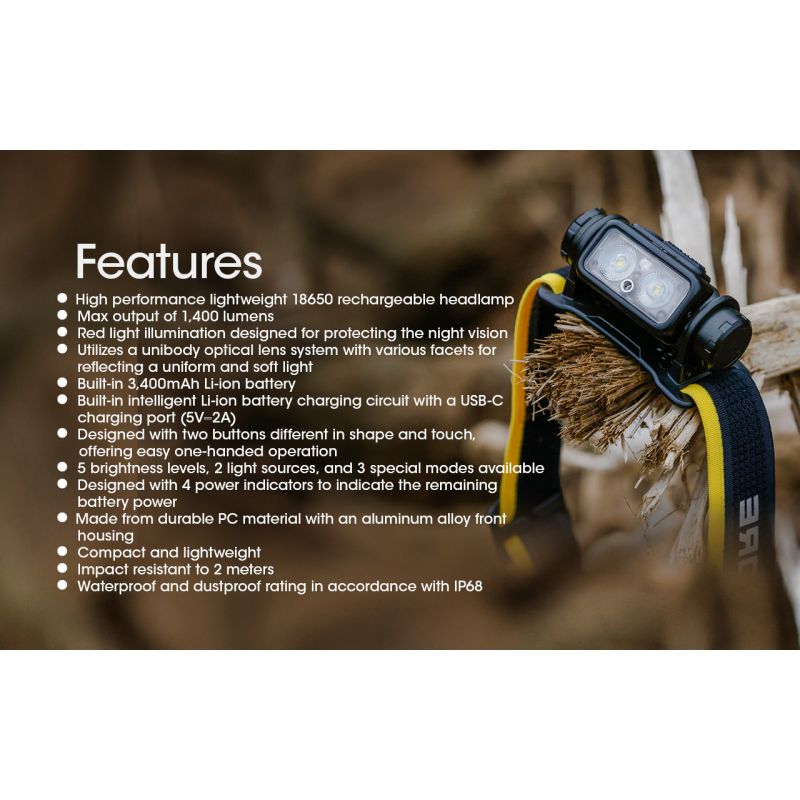 NITECORE NU43 nabíjateľná čelovka 1400 lúmenov 130 metrov ideálna na turistiku s dlhou výdržou batérie