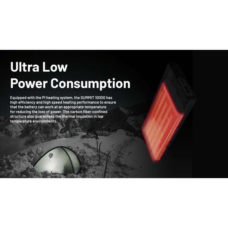 Nitecore Summit 10000 Powerbanka, Odolná aj v mraze! Rýchle nabíjanie QC/PD, IPX5, USB-C, pre outdoor dobrodružstvo.