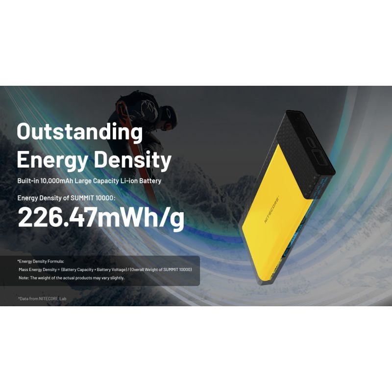 Nitecore Summit 10000 Powerbanka, Odolná aj v mraze! Rýchle nabíjanie QC/PD, IPX5, USB-C, pre outdoor dobrodružstvo.