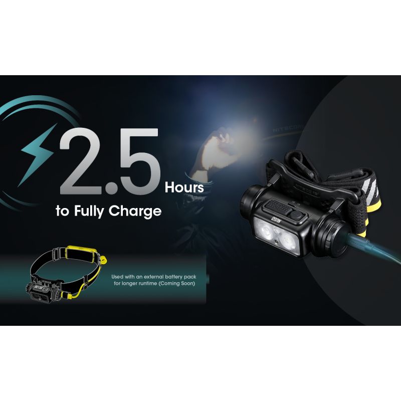 Nitecore NU50 1400 lúmenov ľahká nabíjateľná čelovka s vstavanou batériou pre outdoorové osvetlenie