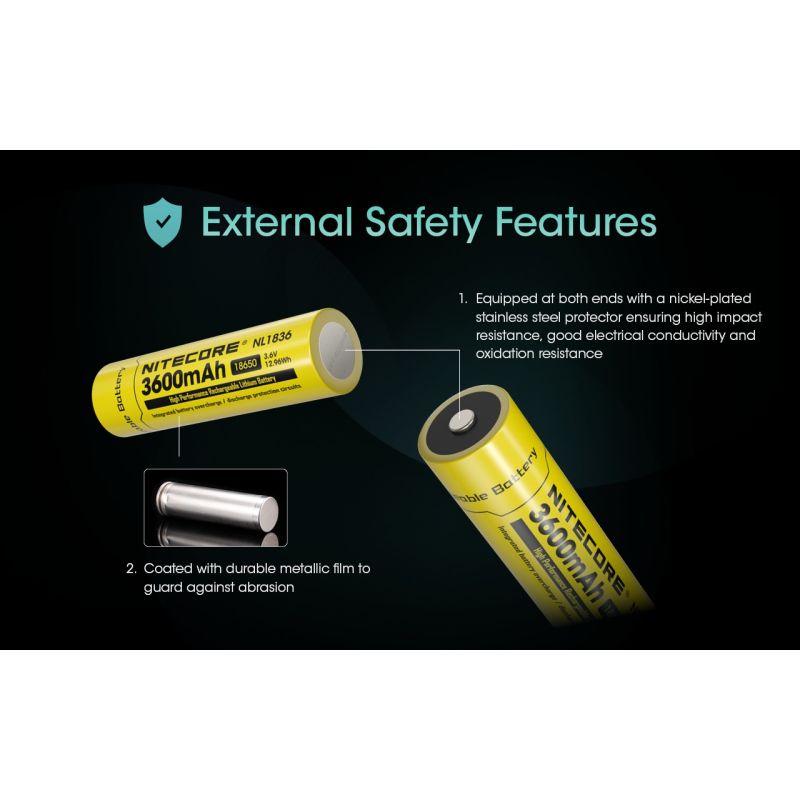 Nitecore 18650 NL1836 3600mAh Li-ion nabíjateľná batéria. Výkonná prenosná energia pre svietidlá!
