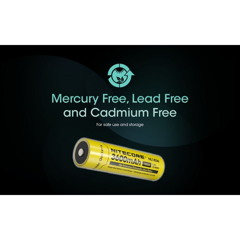 Nitecore 18650 NL1836 3600mAh Li-ion nabíjateľná batéria. Výkonná prenosná energia pre svietidlá!