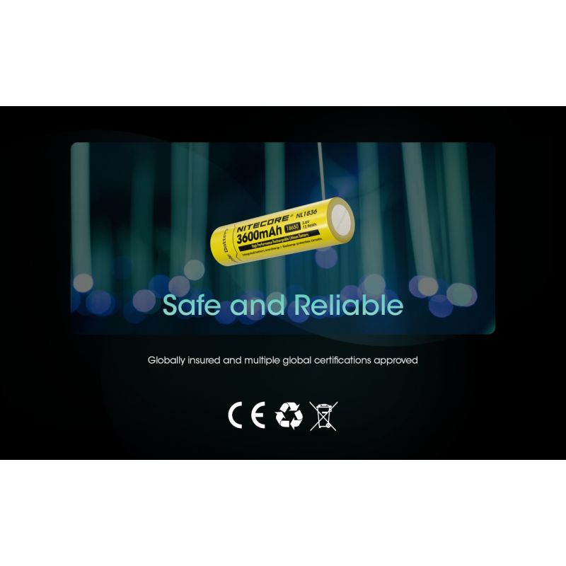 Nitecore 18650 NL1836 3600mAh Li-ion nabíjateľná batéria. Výkonná prenosná energia pre svietidlá!