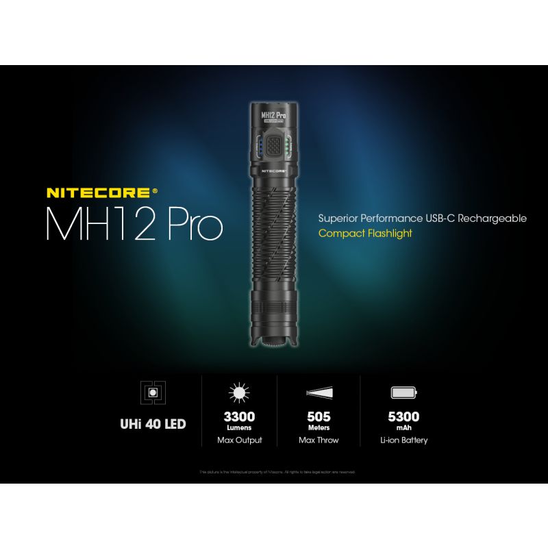 Nitecore MH12 Pro USB-C nabíjateľná baterka 3300 Lumenov pre outdoorové dobrodružstvá a núdzovú pripravenosť
