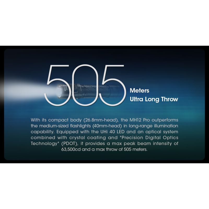 Nitecore MH12 Pro USB-C nabíjateľná baterka 3300 Lumenov pre outdoorové dobrodružstvá a núdzovú pripravenosť
