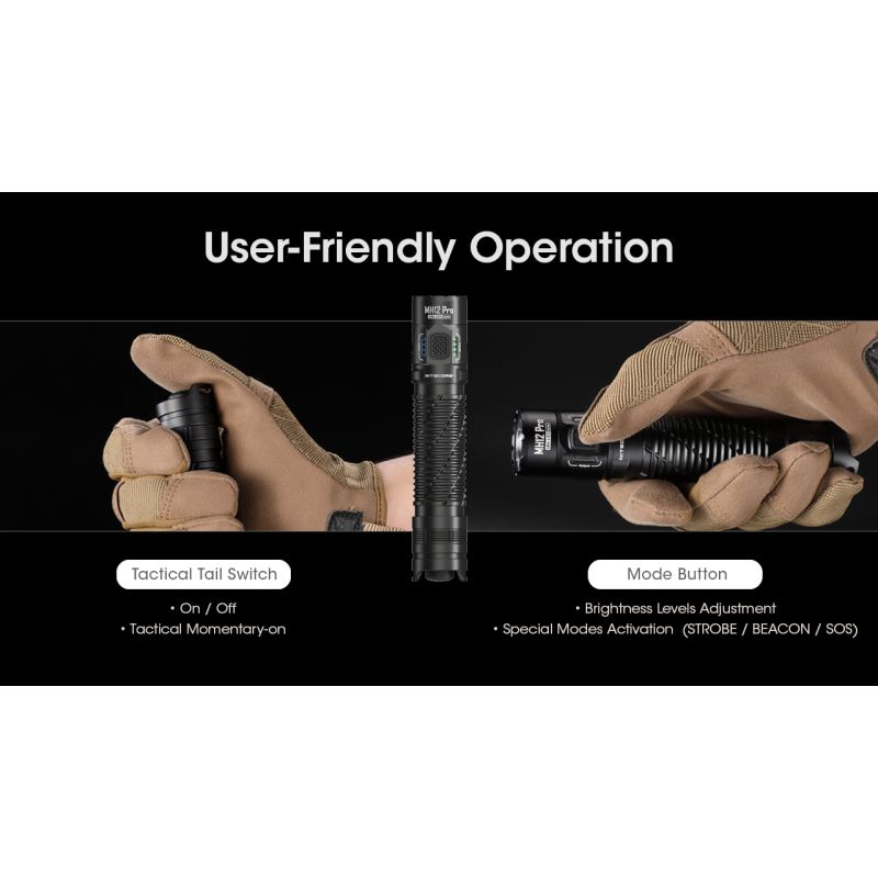 Nitecore MH12 Pro USB-C nabíjateľná baterka 3300 Lumenov pre outdoorové dobrodružstvá a núdzovú pripravenosť