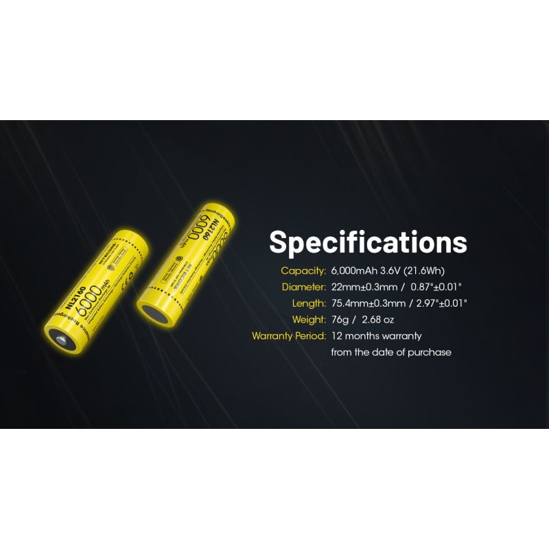 Objavte NITECORE NL2160 6000mAh 3.6V výkonnú 21700 batériu pre vysokoodberové zariadenia a LED baterky