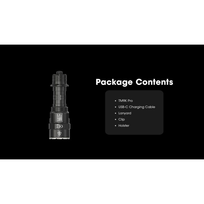 Nitecore TM9K PRO 9900 lúmenov vysoký výkon odolná nabíjateľná baterka USB-C dosah lúča 510 metrov