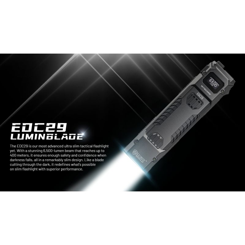 NITECORE EDC29 6500 lúmenov USB-C nabíjateľná baterka každodenná aj outdoorová s dlhým dosahom viditeľnosti