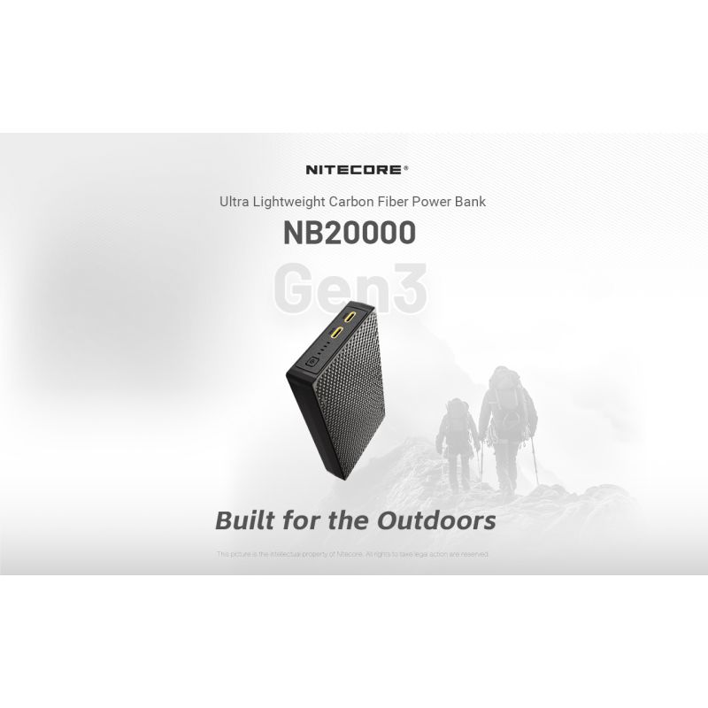 Nitecore NB20000 Gen3 Power Bank 20000mAh prenosná nabíjačka kompaktný dizajn duálny USB-C rýchle nabíjanie