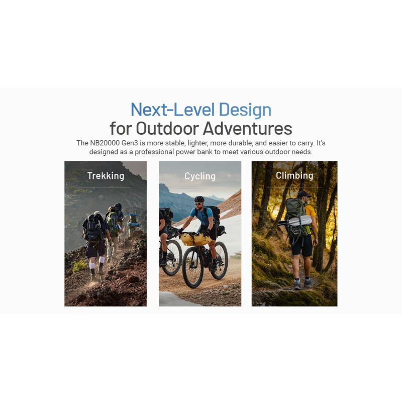Nitecore NB20000 Gen3 Power Bank 20000mAh prenosná nabíjačka kompaktný dizajn duálny USB-C rýchle nabíjanie