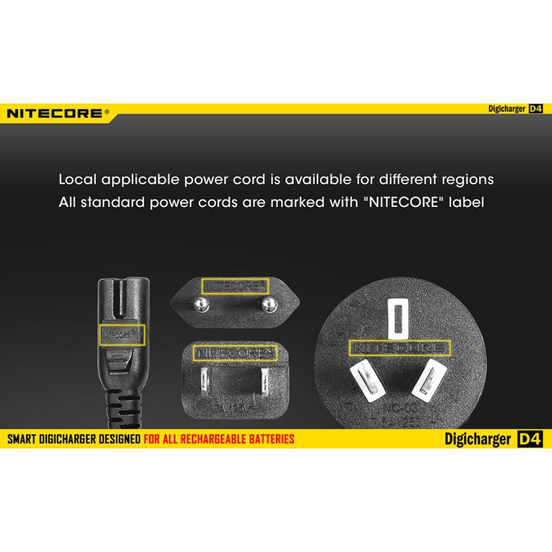 Nitecore D4 DIGICHARGER inteligentná nabíjačka s LCD displejom pre Li-ion 18650 a 26650 batérie bezpečnosť