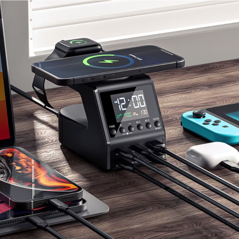 240W Nabíjačka, USB-C Nabíjačka s Budíkom: Rýchle Nabíjanie pre Viacerých Zariadení!