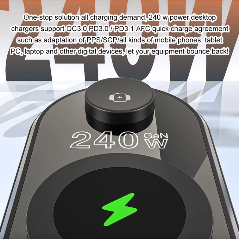 240W Nabíjačka, USB-C Nabíjačka s Budíkom: Rýchle Nabíjanie pre Viacerých Zariadení!