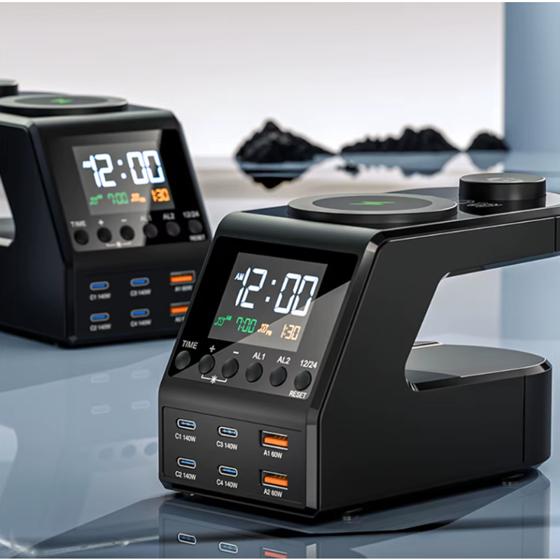 240W Nabíjačka, USB-C Nabíjačka s Budíkom: Rýchle Nabíjanie pre Viacerých Zariadení!