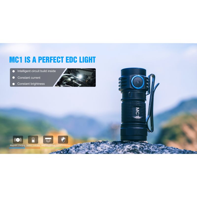 TrustFire MC1 Baton XP-L HI 1000 lúmenová LED baterka kompaktná mini EDC prívesok na kľúče magnetické nabíjanie
