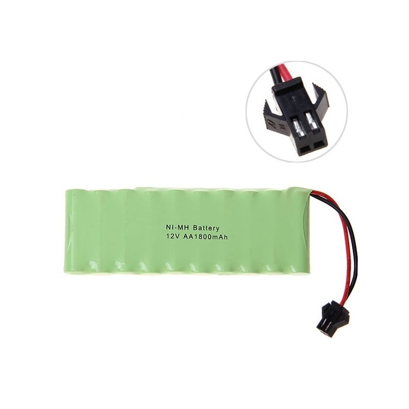 NI-MH AA 12V 1800mAh batéria, 10ks, veľký SM konektor. Výkonná nabíjateľná batéria pre RC autá.