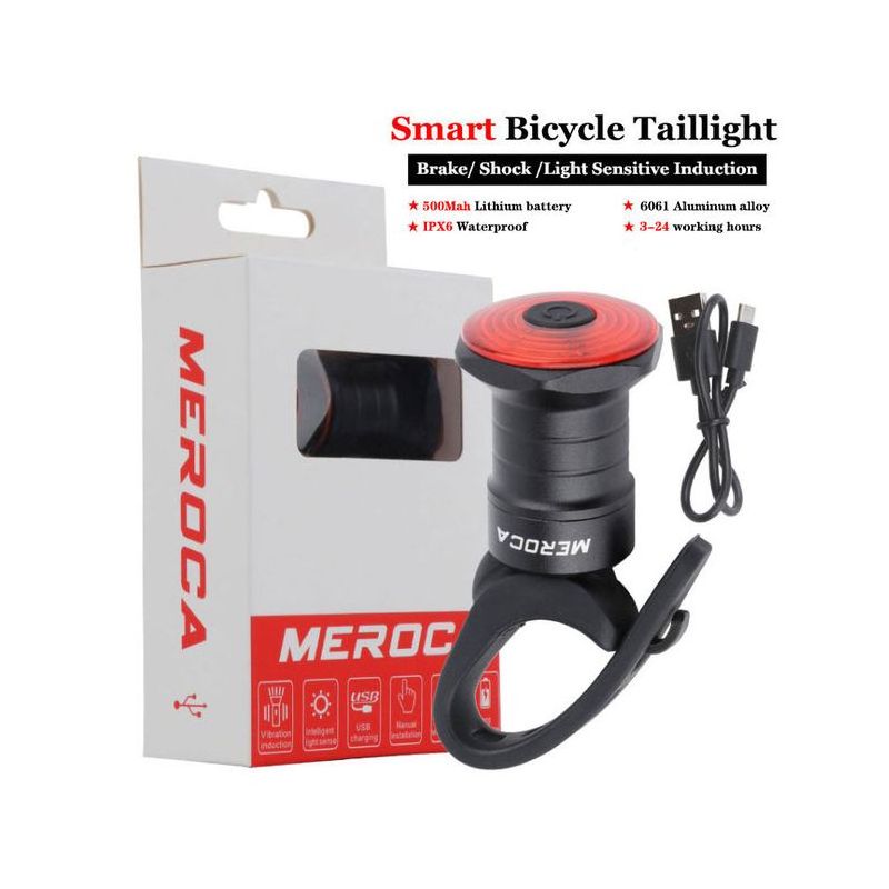 Inteligentné bicyklové chvostové svetlo LED s automatickým štart-stop IPX6 vodotesné cyklistické príslušenstvo