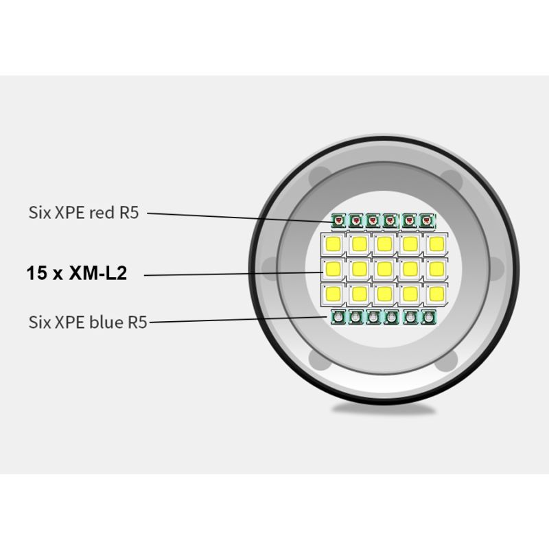 Multifunkčné LED potápačské svetlo QH14 a QH27 UV svetlo 20000 lúmenov na nočné potápanie a oceánsky prieskum