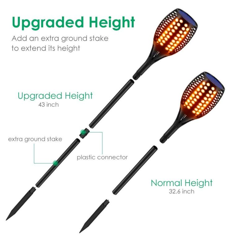 Vylepšené solárne svetlá s realistickým plamenným efektom solárne-poháňané vodotesné svietidlá pre záhradu