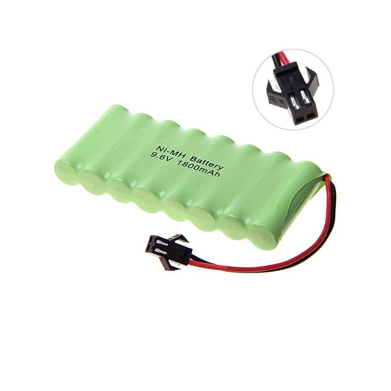 Nabíjateľná Ni-MH AA 9.6V 1800mAh batéria s SM konektorom pre RC autá, 8ks, stabilný výkon