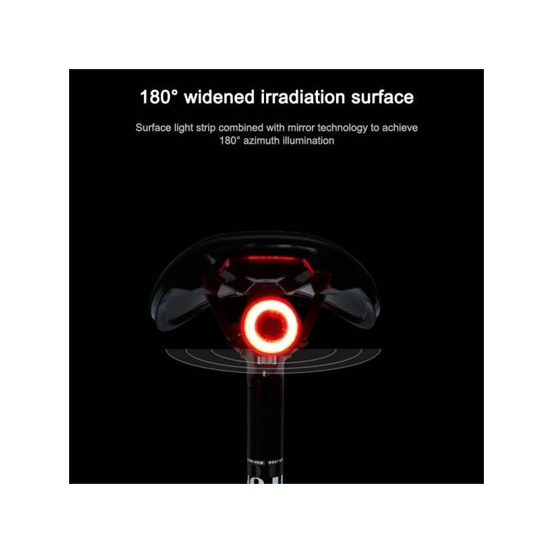 MEROCA MX2 inteligentné senzorové brzdové zadné svetlo MTB svetlo na horské a cestné bicykle USB nabíjanie LED