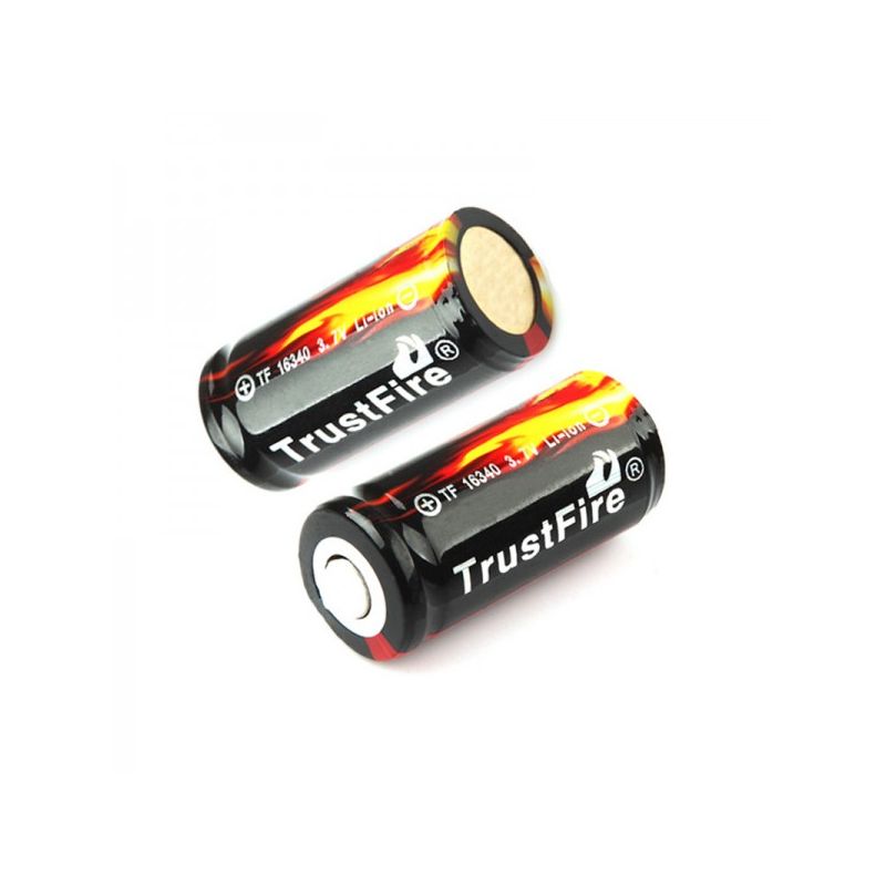TrustFire 16340 Li-ion 880mAh 3.7V ekologické batérie s ochranou udržateľná energia alternatíva k jednorazovým