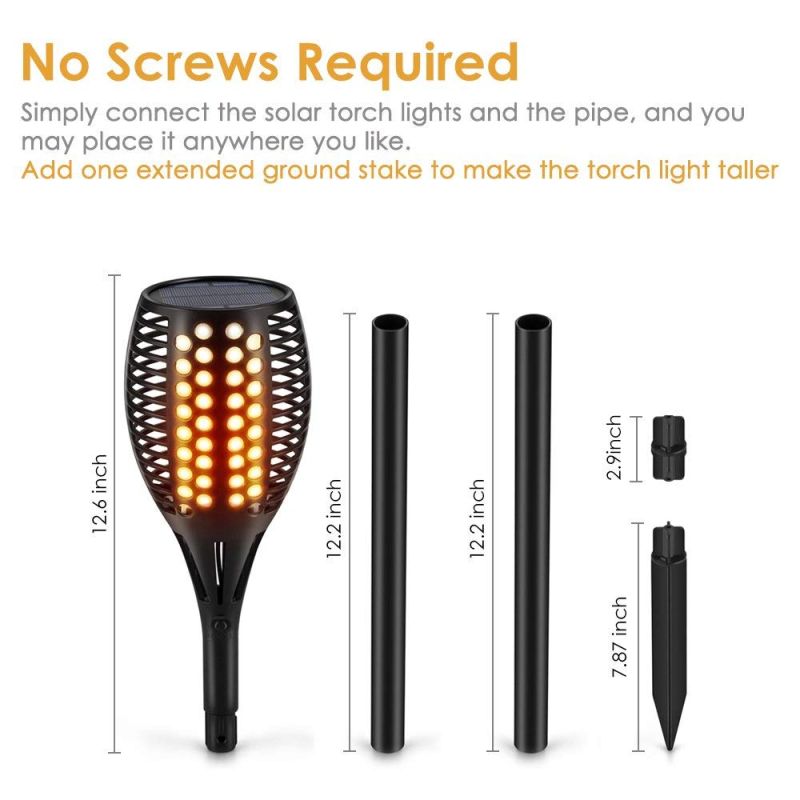 Vylepšené solárne svetlá s realistickým plamenným efektom solárne-poháňané vodotesné svietidlá pre záhradu