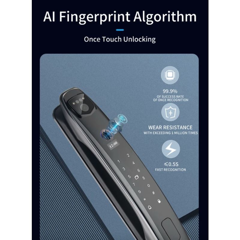 Inteligentný zámok dverí s bezpečnostnou kamerou biometrické odomykanie pre smart home ochrana domova