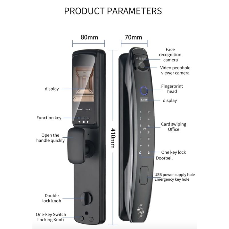 Inteligentný zámok dverí s bezpečnostnou kamerou biometrické odomykanie pre smart home ochrana domova