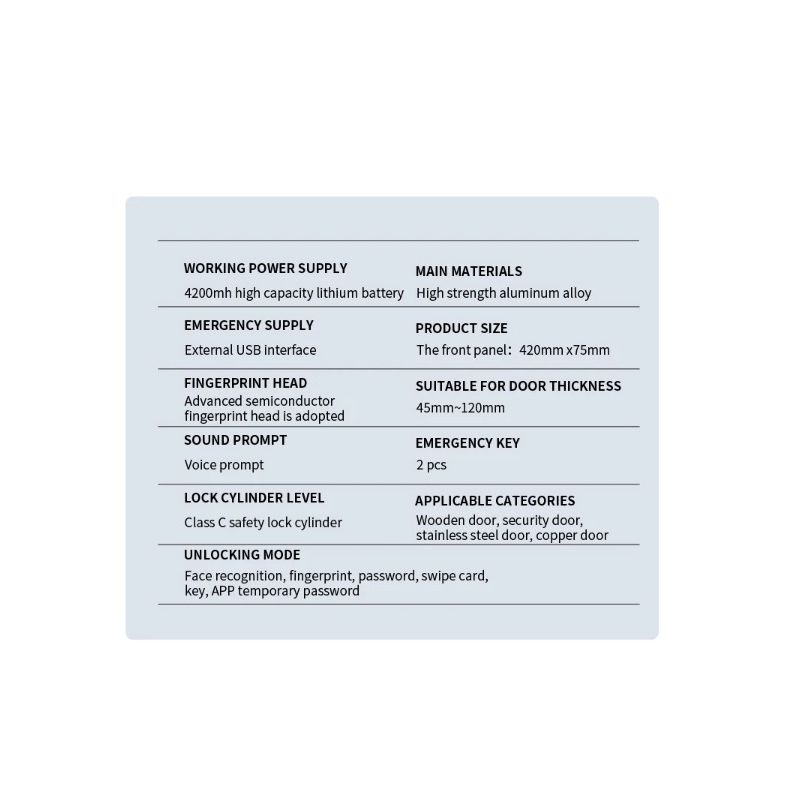 Inteligentný zámok dverí s bezpečnostnou kamerou biometrické odomykanie pre smart home ochrana domova