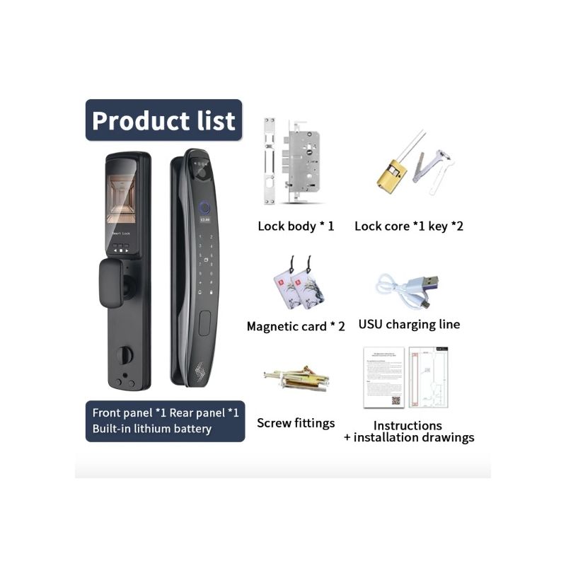 Inteligentný zámok dverí s bezpečnostnou kamerou biometrické odomykanie pre smart home ochrana domova