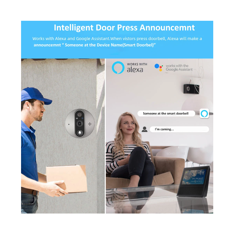 Tuya Smart 1080P WiFi kukátková kamera s PIR detektorom pohybu a nočným videním bezpečnosť domácnosti