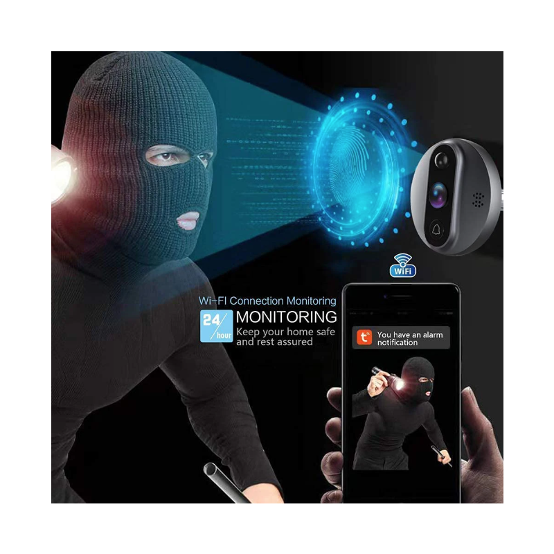 Tuya Smart 1080P WiFi kukátková kamera s PIR detektorom pohybu a nočným videním bezpečnosť domácnosti