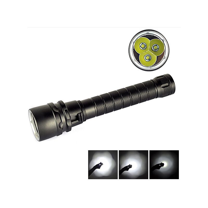 UltraFire vodotesné podvodné svietidlo 6000 lumenov potápanie 100m eloxovaný hliník outdoor LED odolné