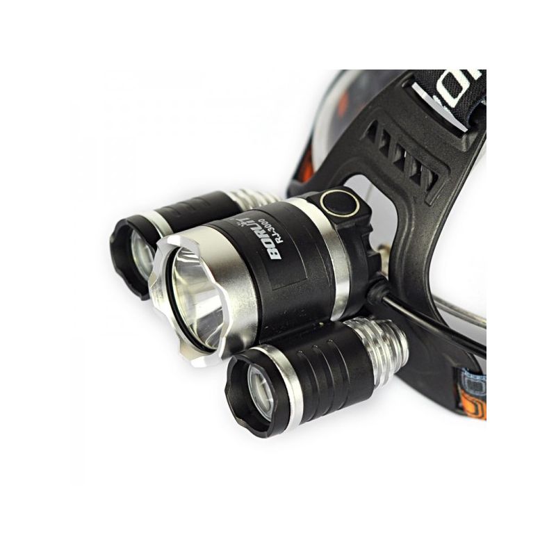 Boruit RJ-3000 LED svetlomet T6 biele svetlo odolný vodotesný dizajn jasnosť 1000 lúmenov na turistiku