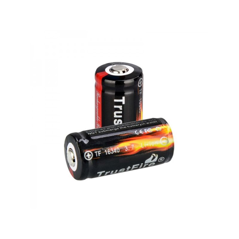TrustFire 16340 Li-ion 880mAh 3.7V ekologické batérie s ochranou udržateľná energia alternatíva k jednorazovým