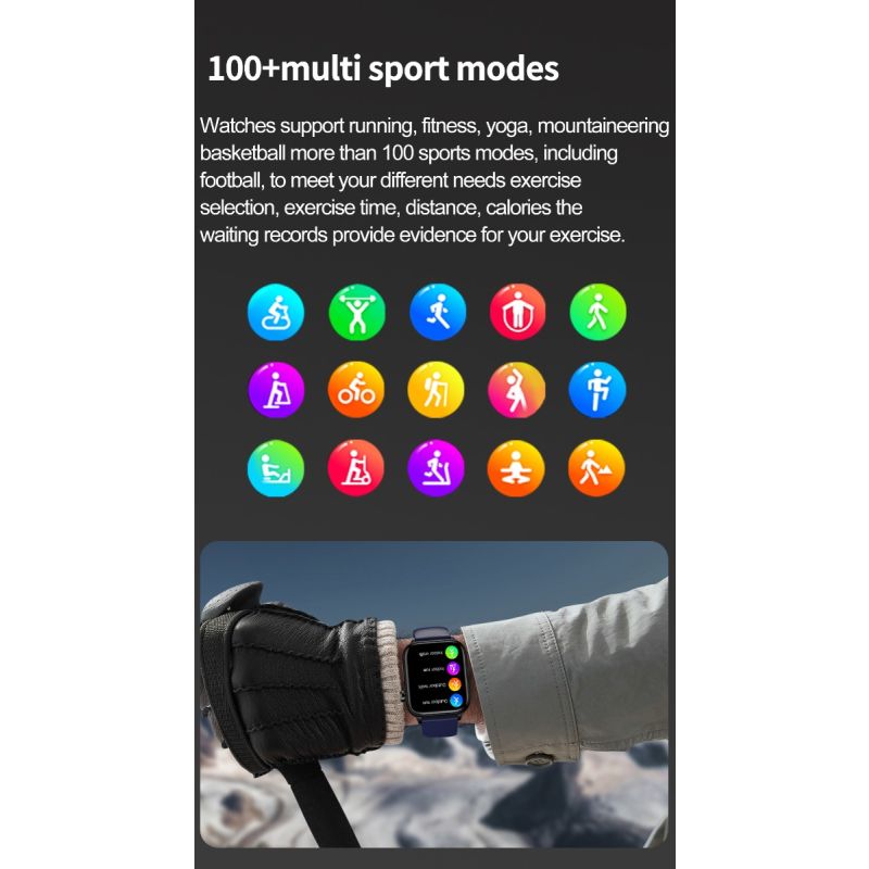 Inteligentné hodinky ET570: glukóza v krvi, EKG, srdcová frekvencia. AI diagnostika, Hband, monitor zdravia.