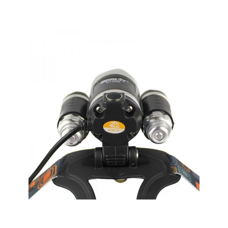 Boruit RJ-3000 LED svetlomet T6 biele svetlo odolný vodotesný dizajn jasnosť 1000 lúmenov na turistiku