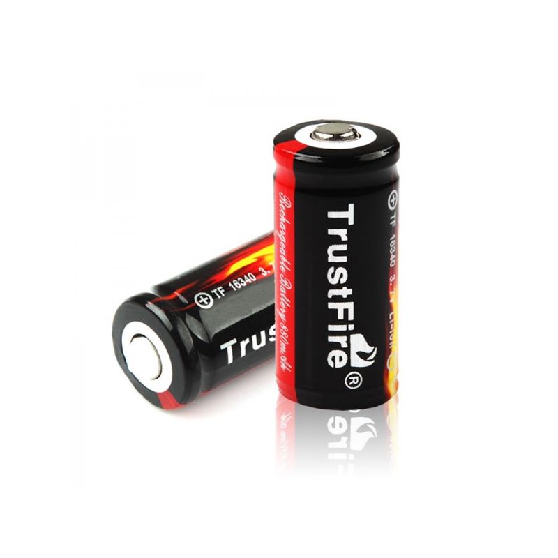 TrustFire 16340 Li-ion 880mAh 3.7V ekologické batérie s ochranou udržateľná energia alternatíva k jednorazovým