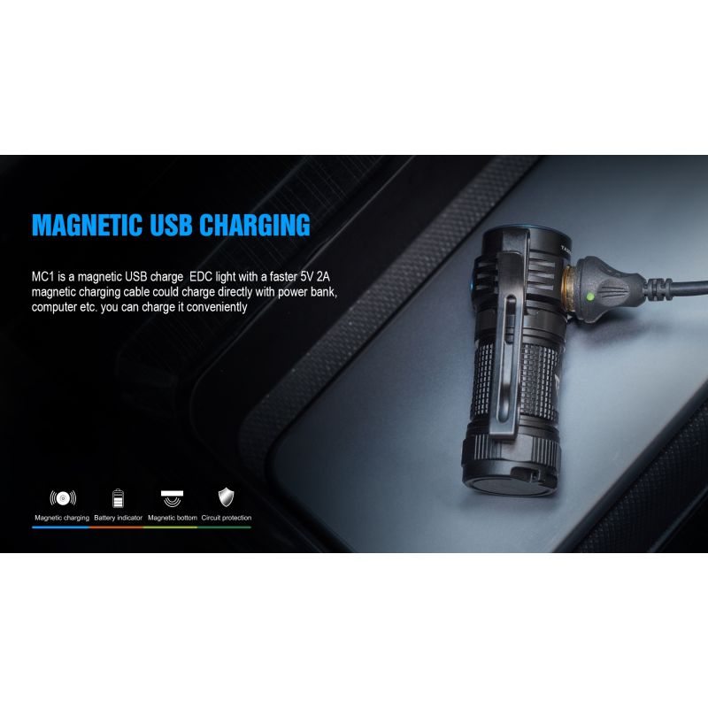 TrustFire MC1 Baton XP-L HI 1000 lúmenová LED baterka kompaktná mini EDC prívesok na kľúče magnetické nabíjanie