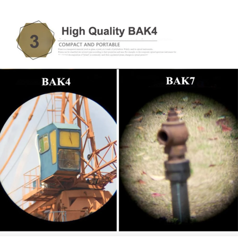 ľahké a výkonné 60x60 HD ďalekohľady na turistiku s BAK4 optikou a 10X zväčšením pre dobrodružné pozorovanie