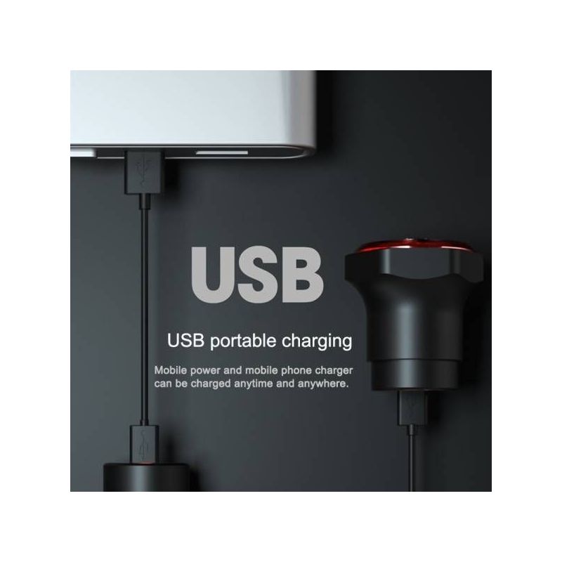 MEROCA MX2 inteligentné senzorové brzdové zadné svetlo MTB svetlo na horské a cestné bicykle USB nabíjanie LED