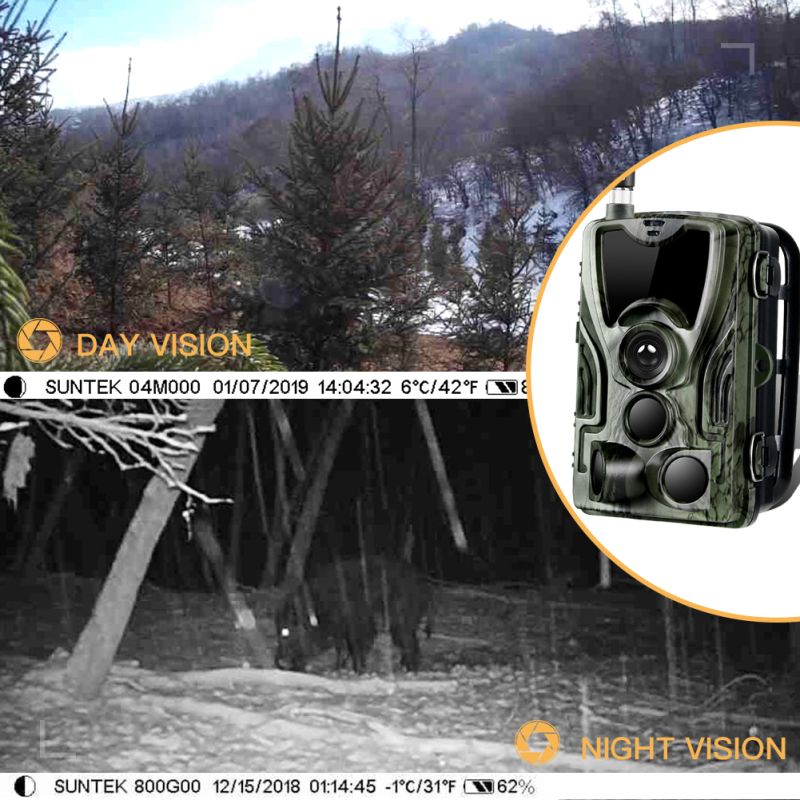 HC801M mobilná lovecká kamera 20MP 1080P infračervené nočné videnie na sledovanie zvierat a wildlife fotografovanie